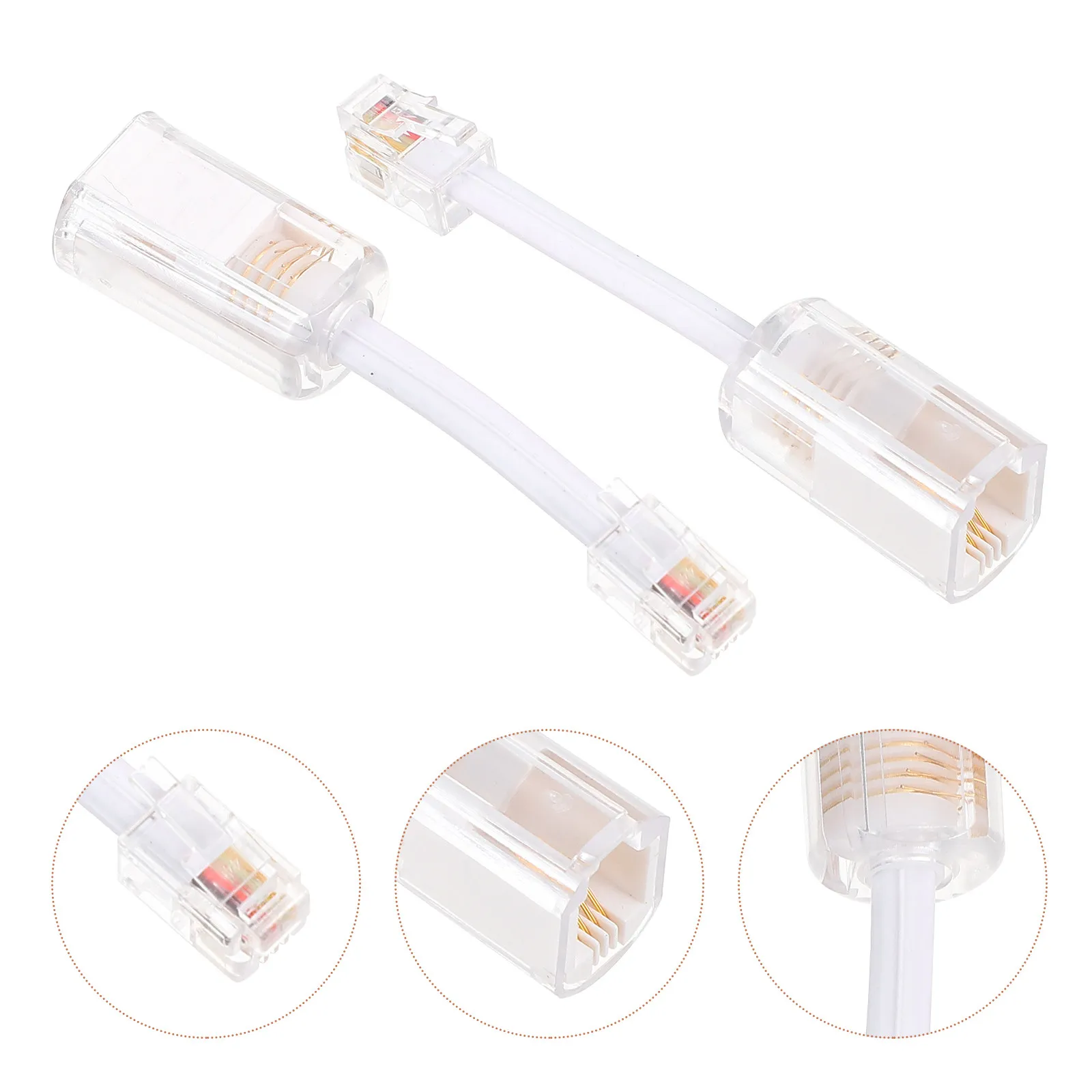 2Pcs Telephone Cord Detanglers Rj9 Rotating Anti-Swivel Adapter Prevent Coiled Phone Cord Tangling Cable Protector