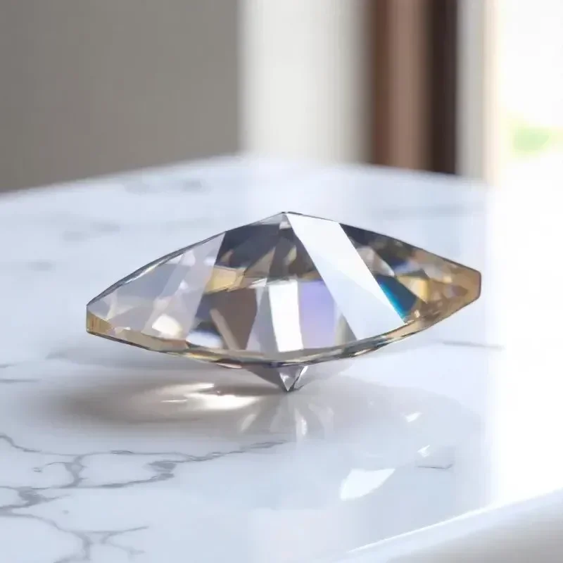 Moissanite Stone Marquise Cut Tea Yellow Natural Color with Certificate 5x10mm Luxury Gem for Jewelry Making