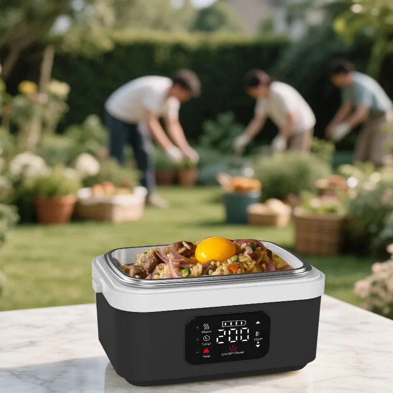 Electric Bento Box Water-free Portable Wireless Charging Heating Lunch Box