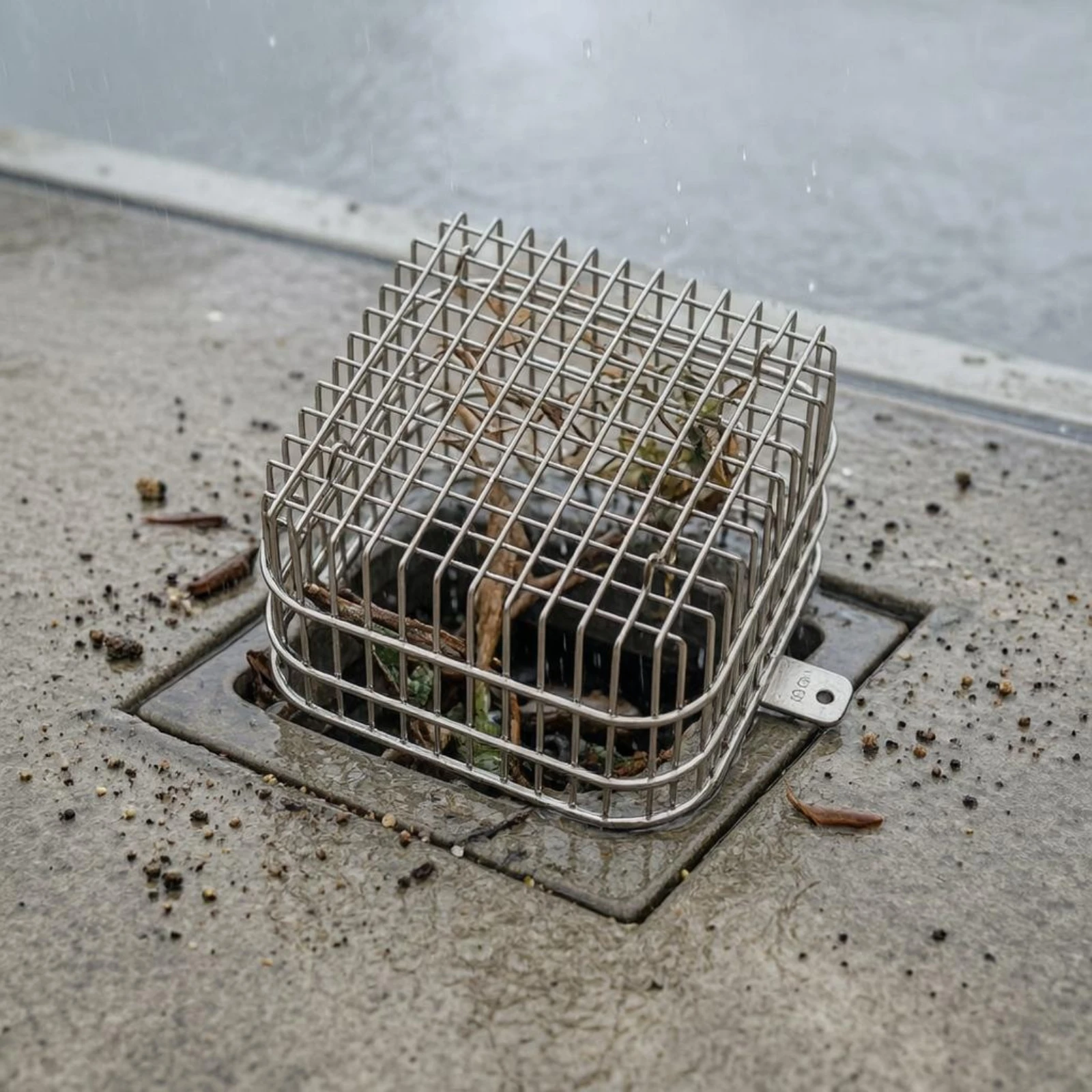 Wire-Mesh Drain Guard Corrosion-Resistant Outdoor Drain Cover Drainage Anti-Clog Long-Lasting for Rooftop, Terrace