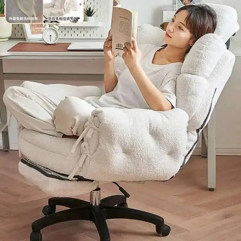 كراسي غرفة النوم كرسي مكتب لرفع كسول شمالي قابل للتعديل ومسند ظهر دوار كراسي مكتب مريحة مخملية لغرفة الألعاب