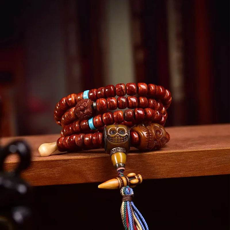 108 Backflow Bone Bucket Beads Multi-Loop Bracelet Necklace Men And Women