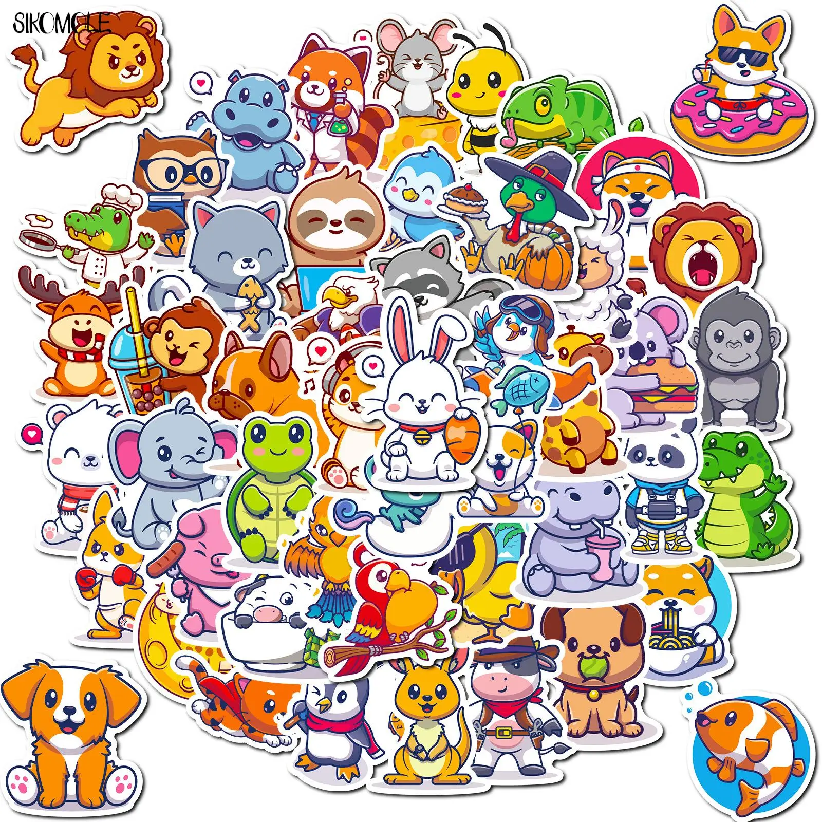 10/30/50PCS Mix Lovely Anime Animals Cartoon Stickers DIY Kids Toys Motorcycle Travel Luggage Phone Guitar Laptop Sticker Decals