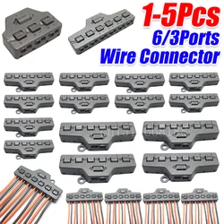 6/3Ports Out Line Splitter Quick Connect Low Voltage Wire Splitter Distribution Block For Lighting Led Strip Connection Terminal