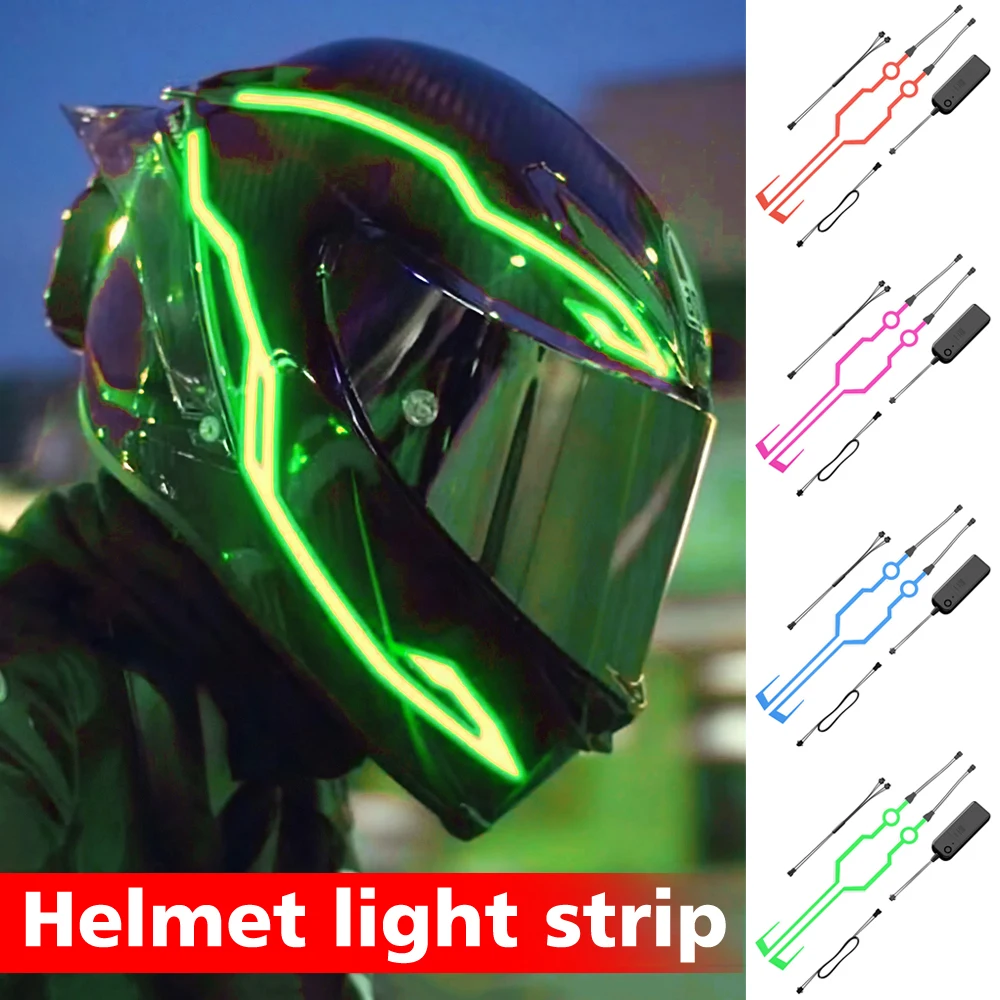 

NEW Motorcycle Helmet LED Warning Lights Night Riding Helmet Motor Cold Light Strip Lights Motorcycle Night Riding Accessories