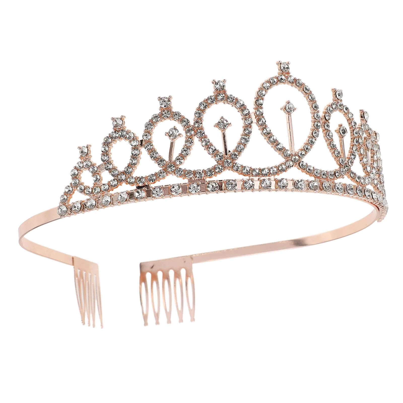 

Wedding Crown Headband Woman Headdress Crystal Alloy Tiara Zinc Elegant Bride Women