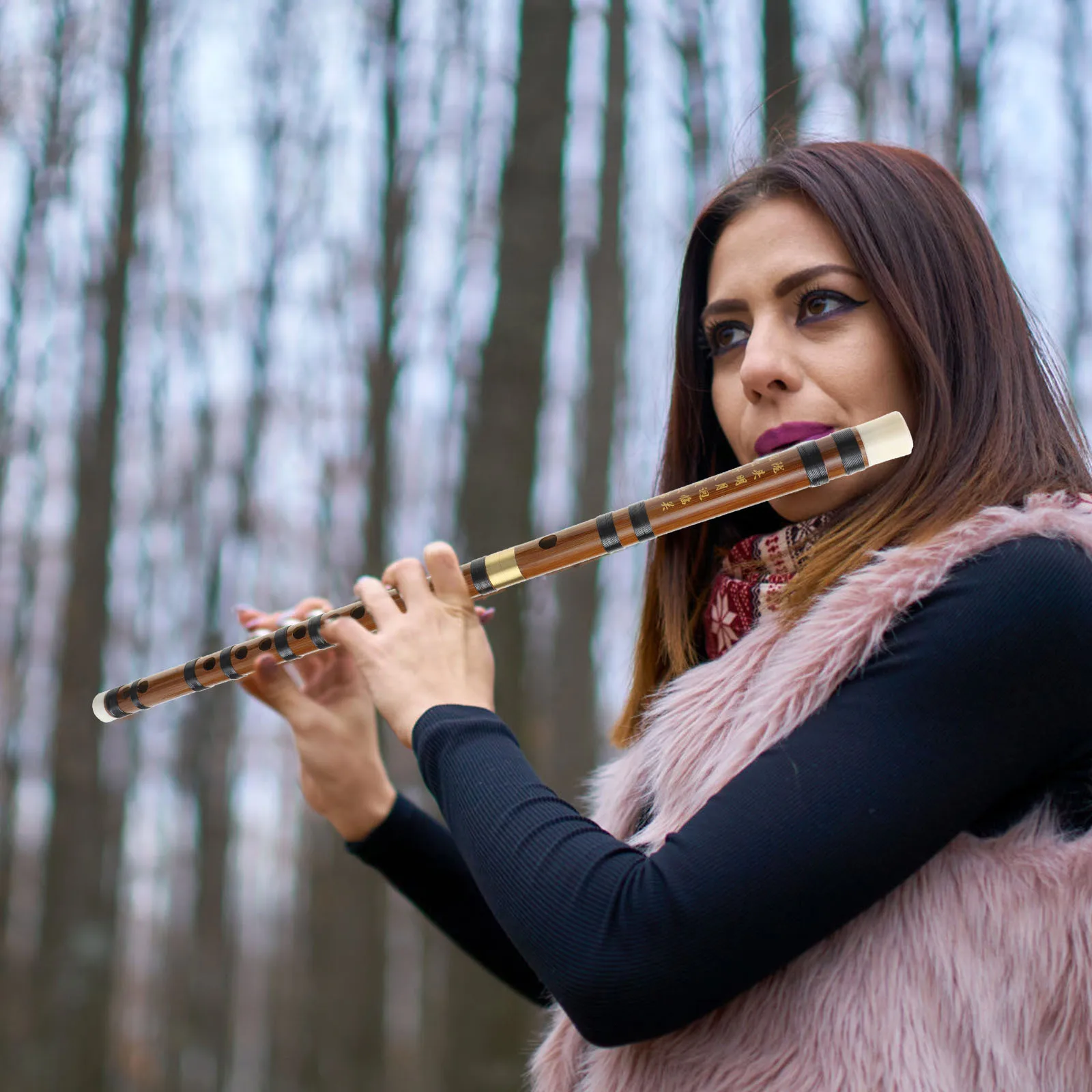 

1Set Bamboo Flute Portable Chinese Style Retro Design Lightweight Durable Beginners Students Practice Flute Instrument