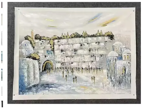 Real Show, Living Room Decor, Large Size Luxury Canvas Religious Church Decor Oil Painting, Abstract Jewish Wall Painting Art