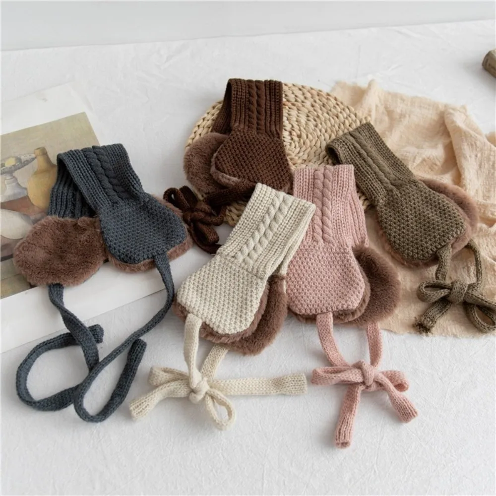 Portable Windproof Winter Thickened Earmuffs Foldable Wool Ear Cover Headband Scarf Outdoor Anti-cold Earflap Cold Weather