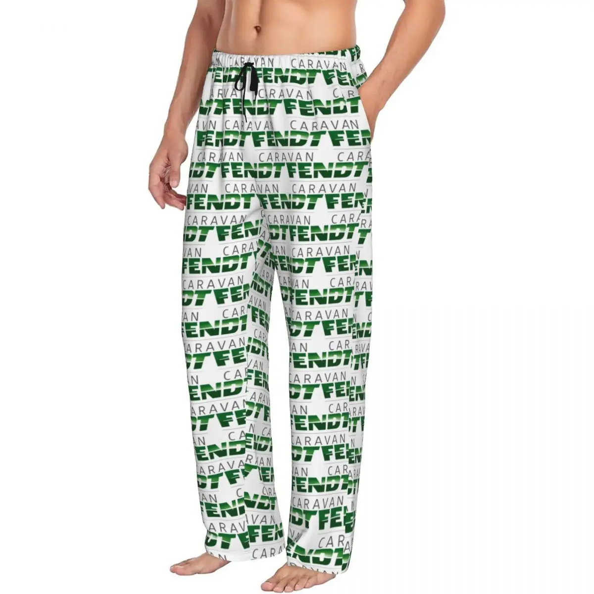 Custom Fendt Tractors Logo Pajama Pants for Men Sleepwear Lounge Sleep Bottoms Stretch with Pockets