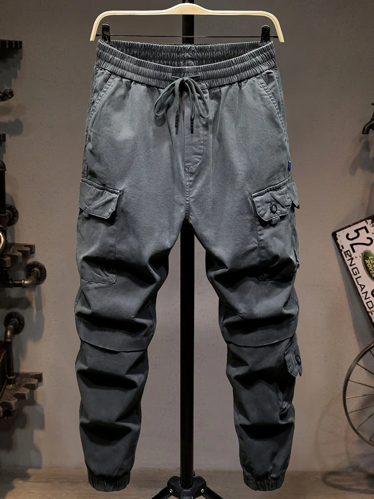 

Loose Fit Workwear Pants for Men with Elastic Waist Baggy Outdoor Sports Casual Trousers Youth Faion Urban Sle Long Pants