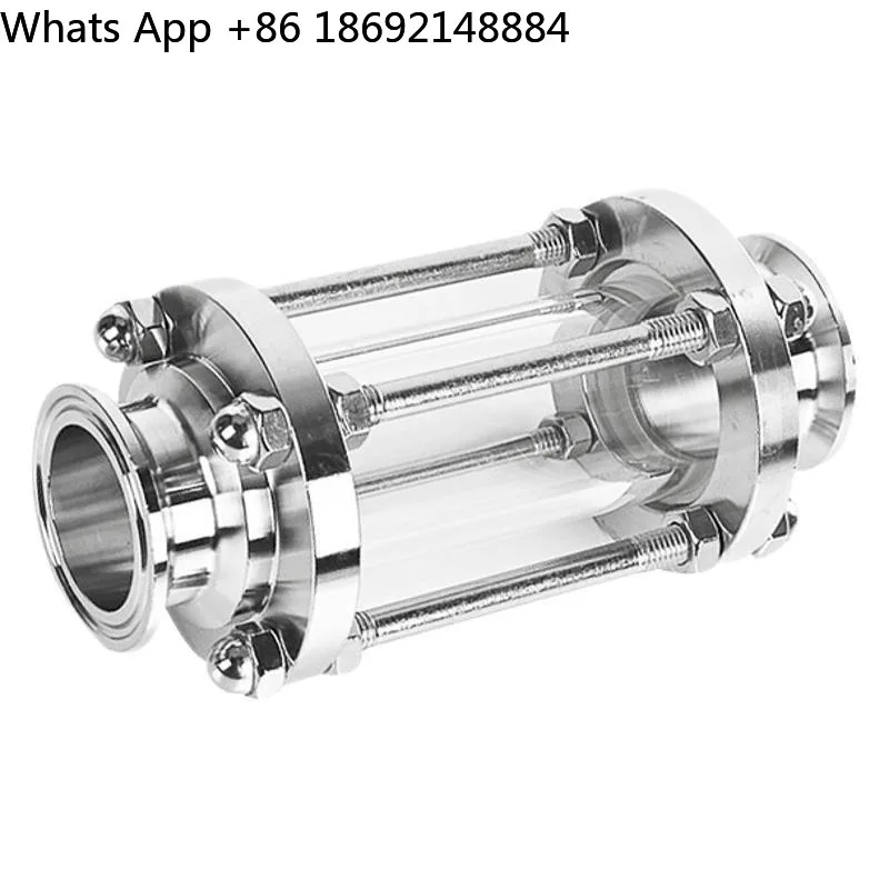 304 stainless steel glass sight glass cup straight through pipe clamp accessories