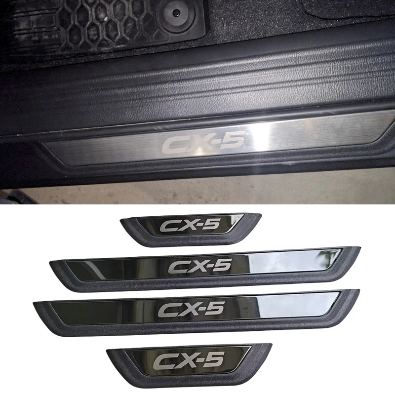 Listwy ochronne progu drzwi samochodowych ze stali nierdzewnej chromowane do Mazda CX-5 CX5 KF 2017-2023 2024 2025 Akcesoria do stylizacji samochodu