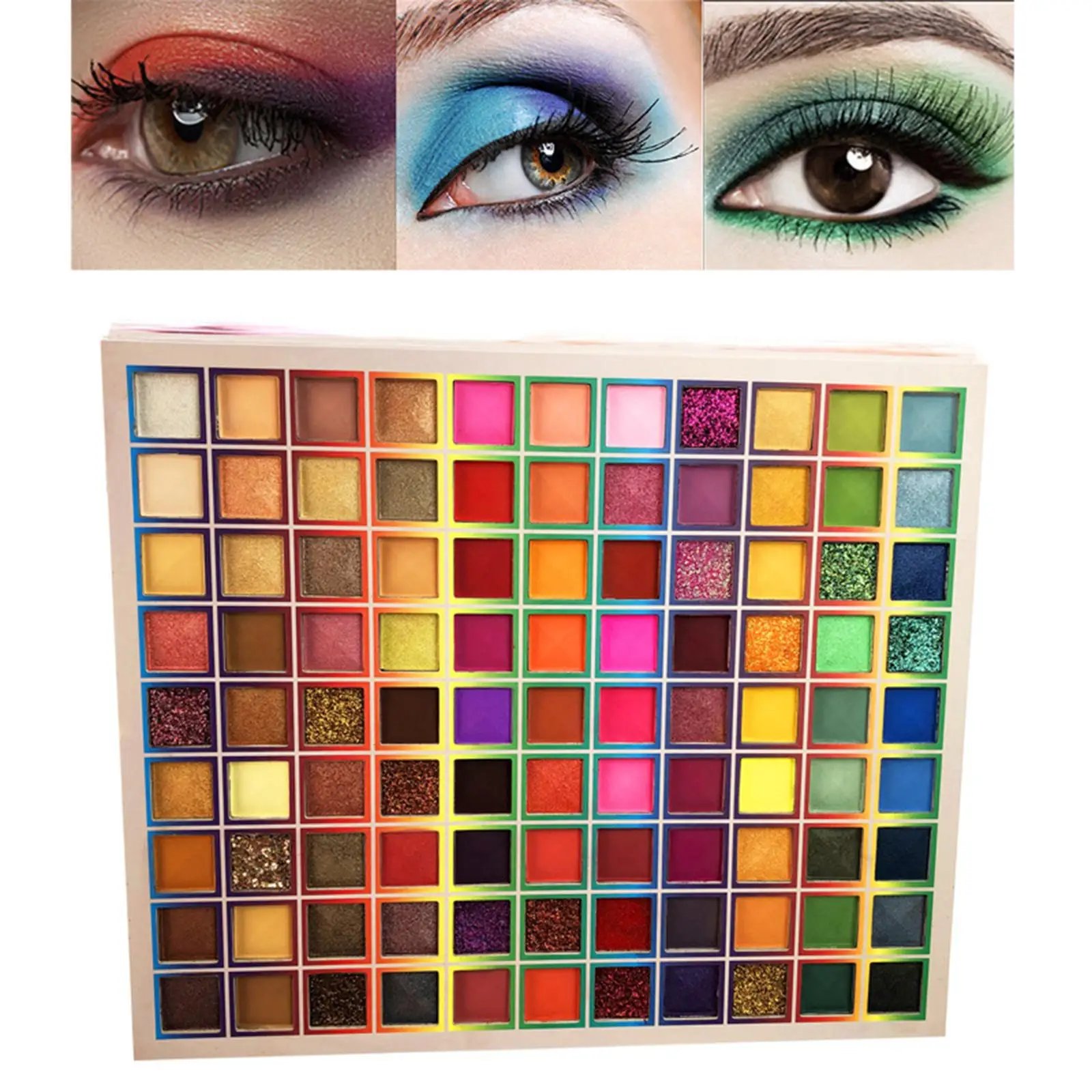 9-Farben-Lidschatten-Palette mit lang matten und Glitzer-Tönen