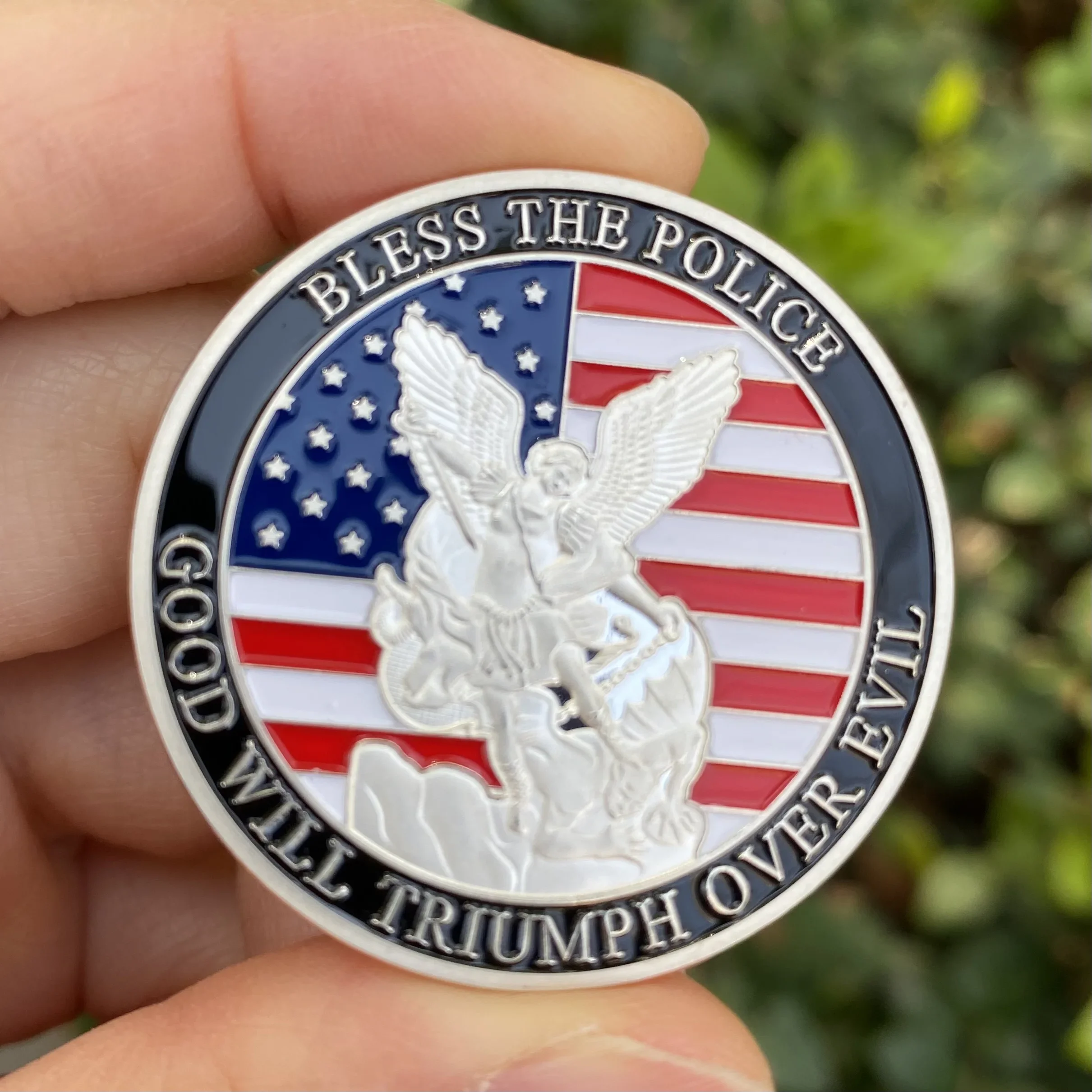 Good Will Triumph Over Evil Silvery Plated Souvenir Coin Courage Pride Integrity Honor Commemorative Coins Creative Gift