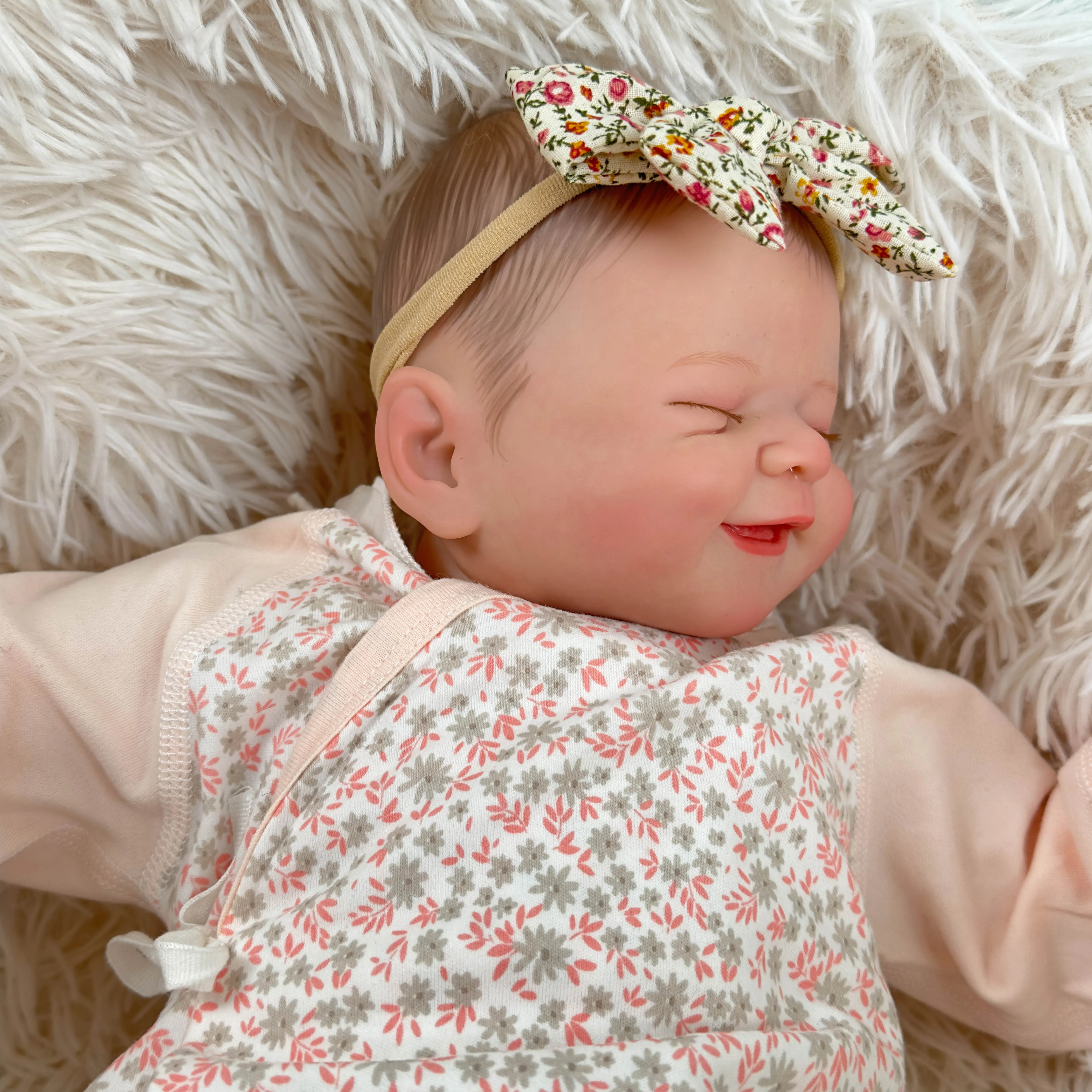 

19inch Already Painted Finished Reborn Baby Doll Alisha Same As Picture Lifelike Soft Touch 3D Skin Hand-Draw Hair Visible