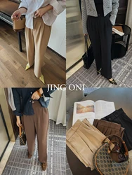 Suit Long Pants Y2k Trousers Cargo Women Clothing Fashion 2023 Vintage Korean Style Elegant High Waist Wide Leg Chic Streetwear