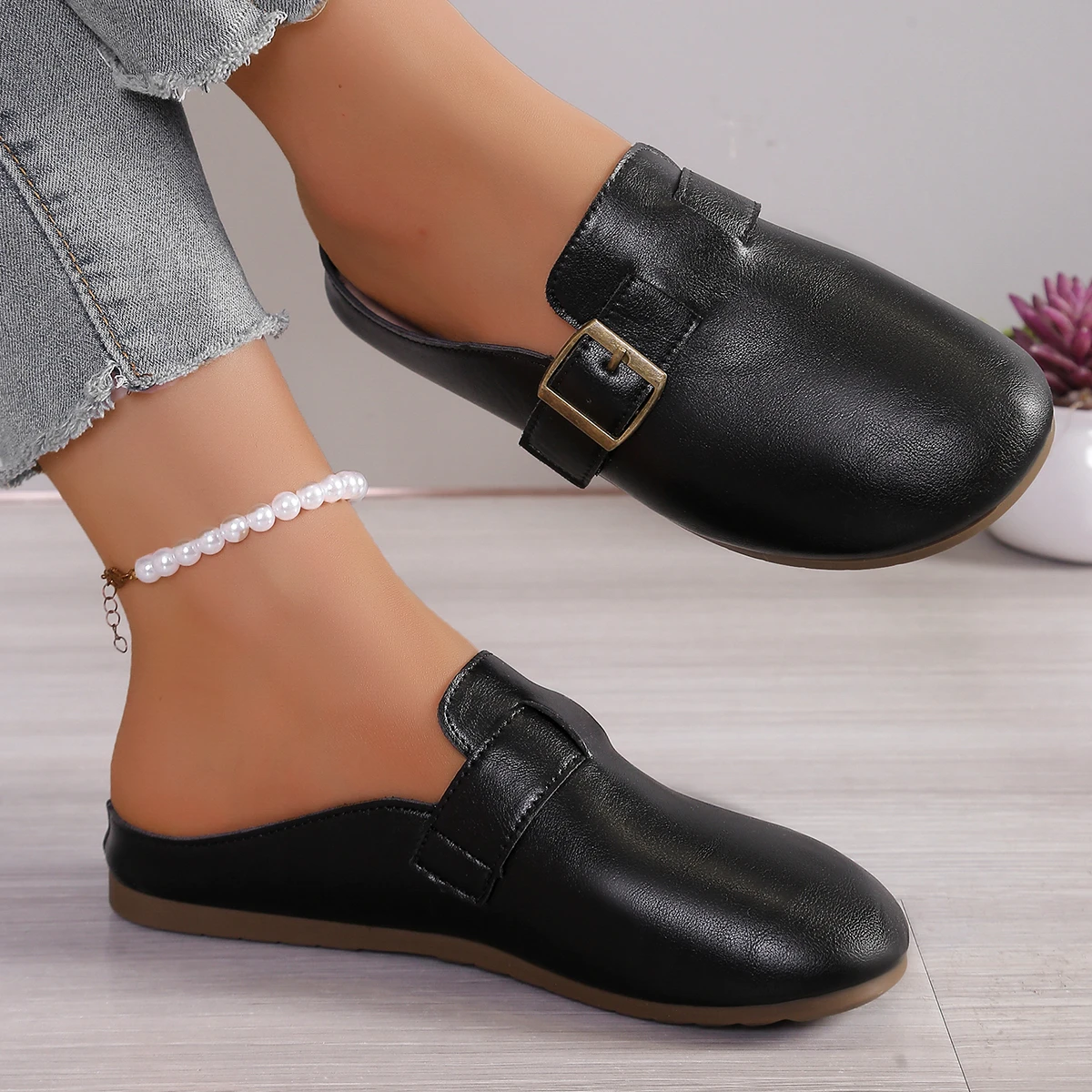 Vrouwen Mode Retro Slippers Flats Casual Sandalen Vrouw Trend Nieuwe Jurk Schoenen Lopen Baotou Slippers 2025, Zomer Slides Vrouwen