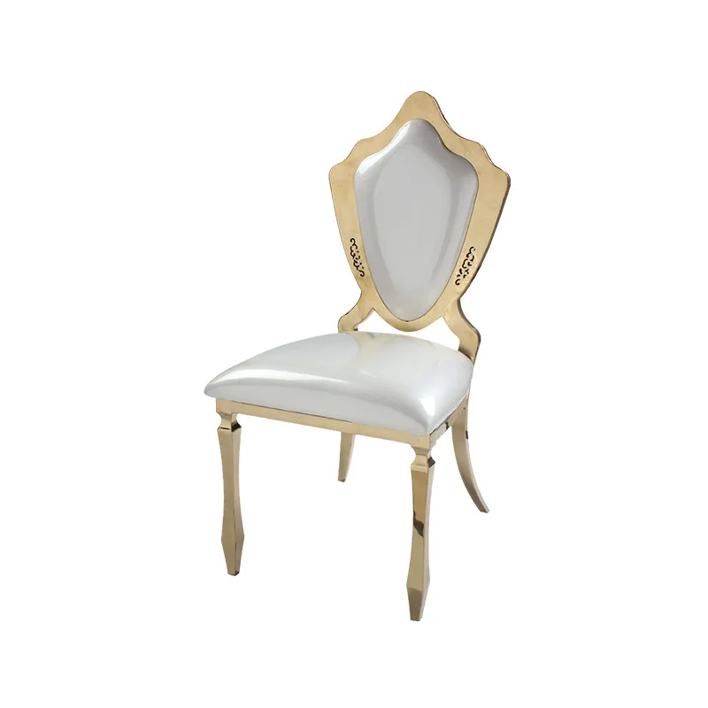 

Nordic simple style stainless steel wedding, banquet hotel high dining back chair home commercial dining chair