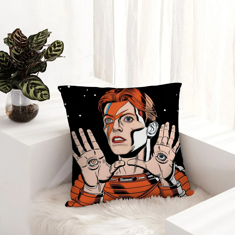 Singer D-David B-Bowies Pillow Case Plush Fabric Soft Pillowcase Double Sided Print Sofa Cushion Cover Throw Pillow Cover