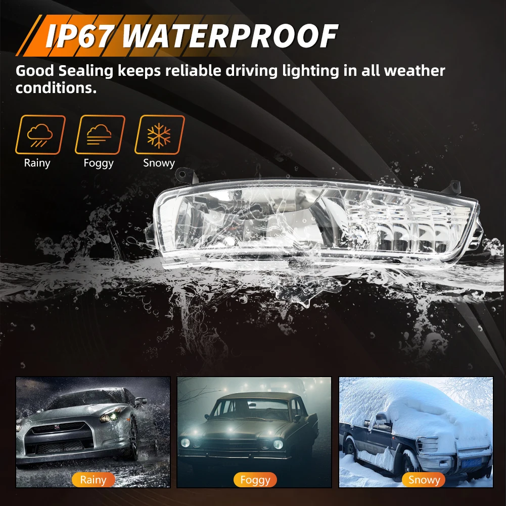2PCS For 2006 2007 2008 2009 2010 2011 Hyundai Accent No Bulb/Socker Included Clear Lens Front Bumper Driving Light Fog Light