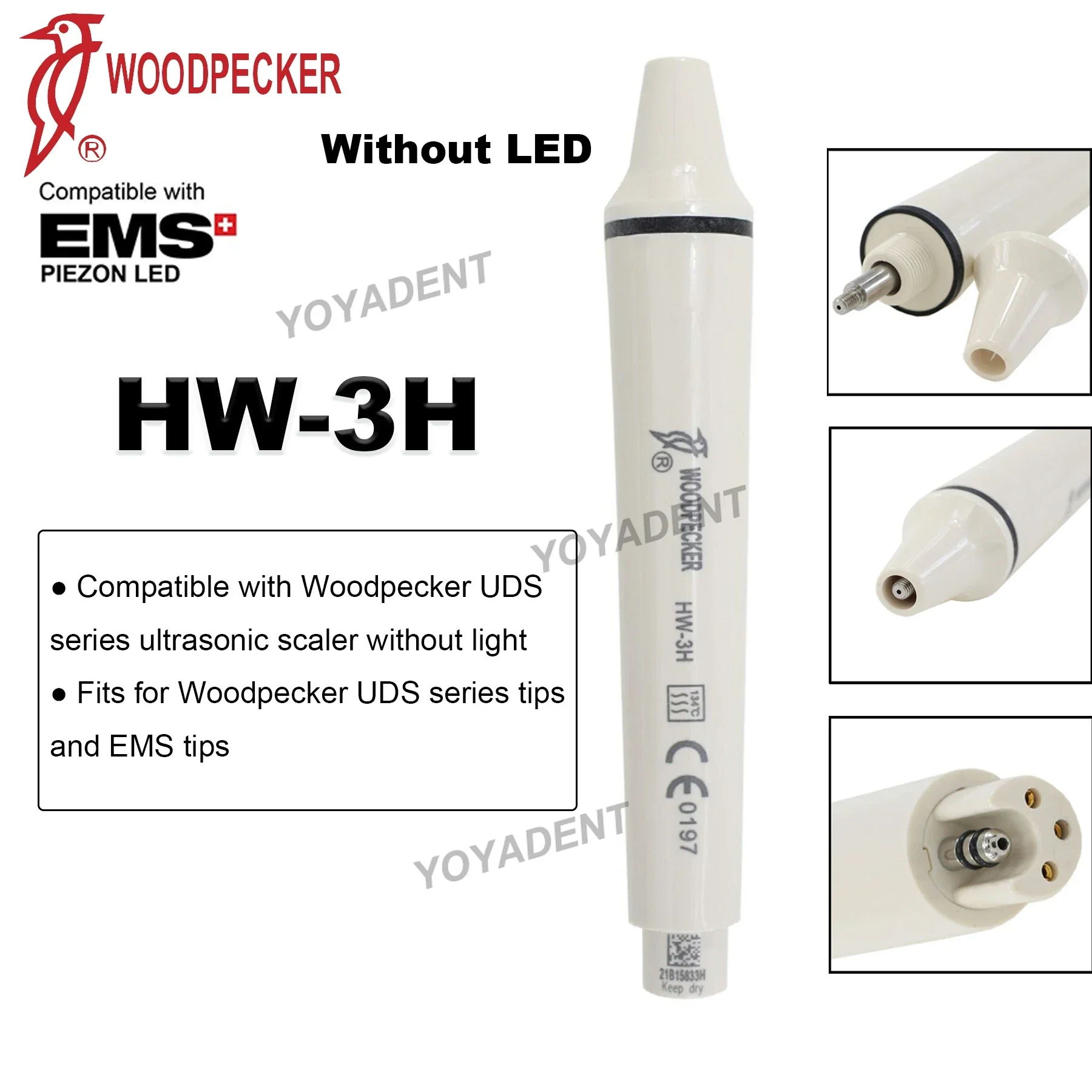 Woodpecker DTE Dental escalador ultrasónico pieza de mano luz LED HW-3H HW-5L HD-7L HD-7H ajuste EMS UDS NSK SATELEC herramientas dentales