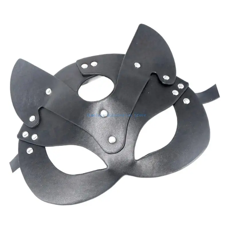97QE Elegante maschera da coniglio per cosplay, design ergonomico, traspirante, in pelle PU, accessori per costumi per feste a