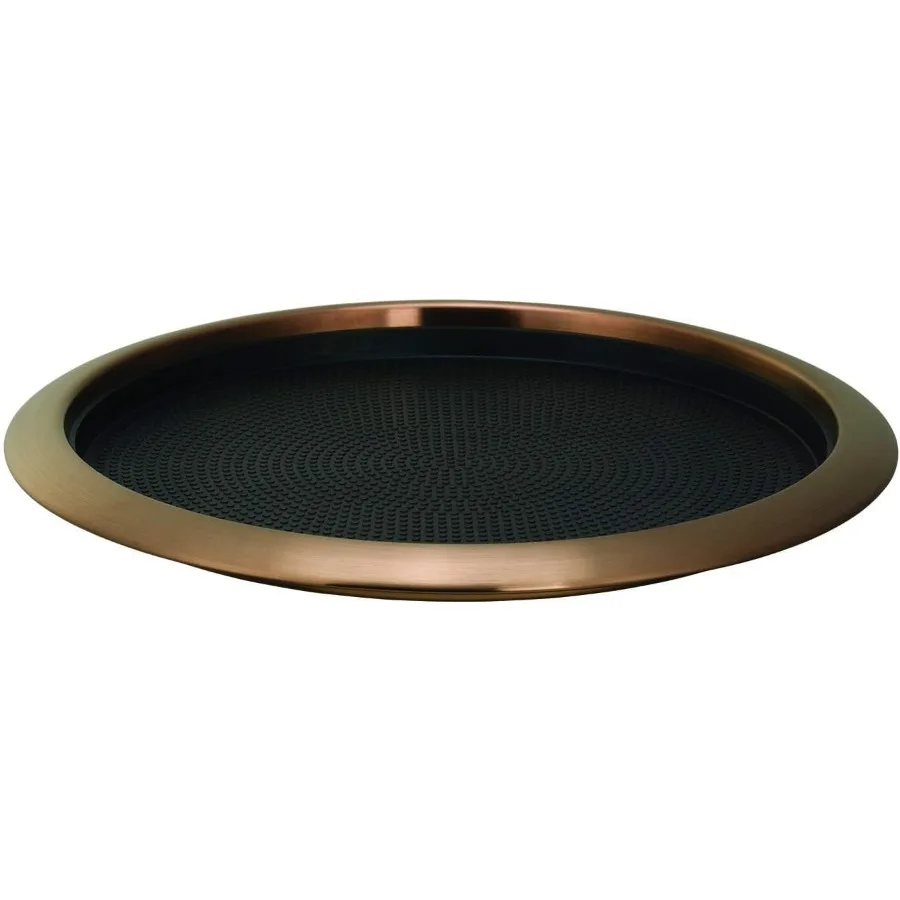 

Tray with Removable Insert, 12" Round, Stainless Steel, Rose Gold