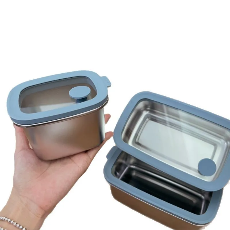 304 Stainless Steel Airtight Food Storage Containers | Stackable Refrigerator Safe Boxes | For Seafood, Meat & Fresh Produce