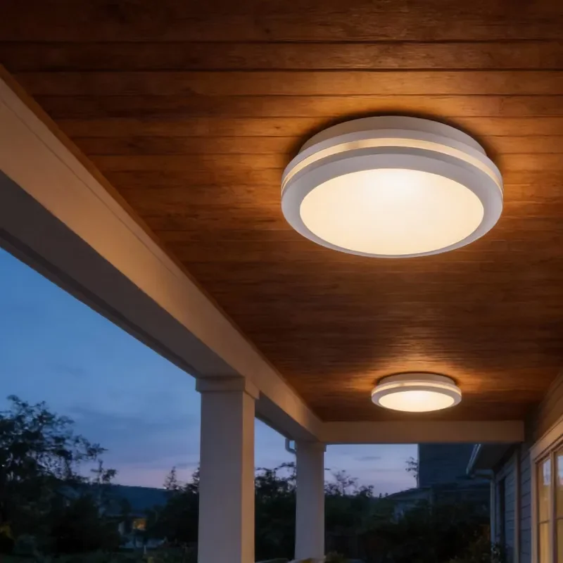 Modern LED Ceiling Light with Motion Sensor Die Cast Aluminum Waterproof Outdoor Garden Lamp New Design Lighting Fixture for