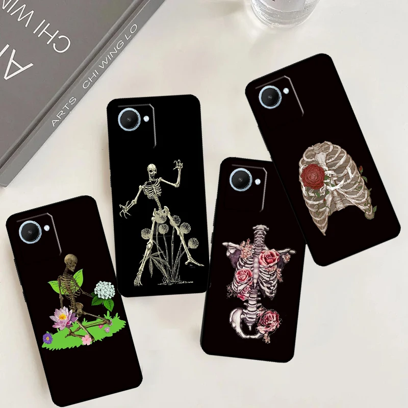 Skull Bones Botany Case For Realme GT Neo5 GT3 GT5 9 10 11 12 Pro Plus C25s C21Y C30 C31 C33 C35 C51 C53 C55