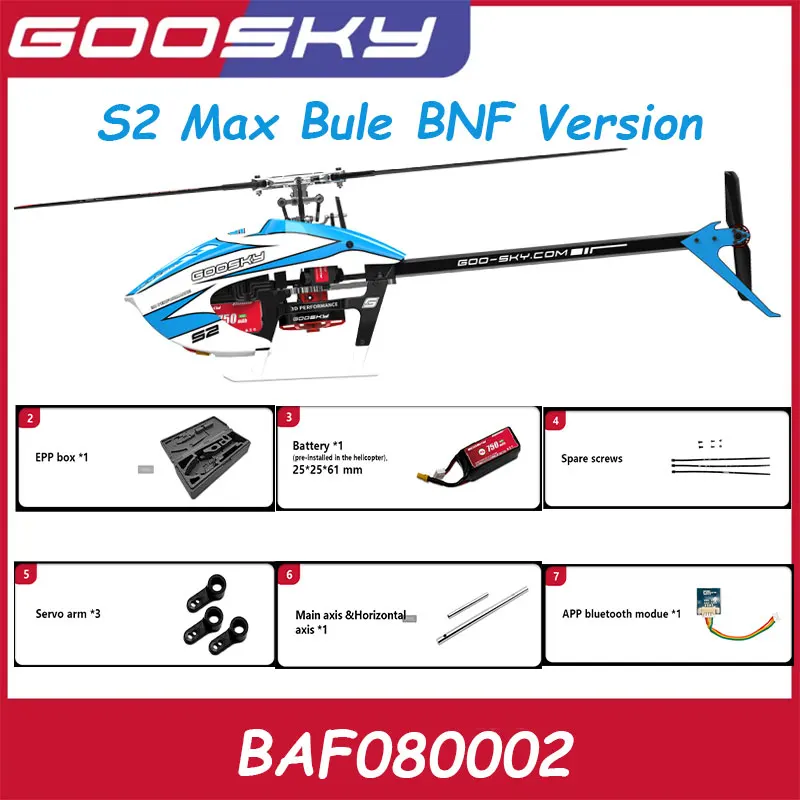 Goosky S2max Rc Hubschrauber 3D Stunt 6-Kanal mit doppeltem bürstenlosen Motor Professionelle Fernbedienung Flugzeug Spielzeug Modell Geschenkset