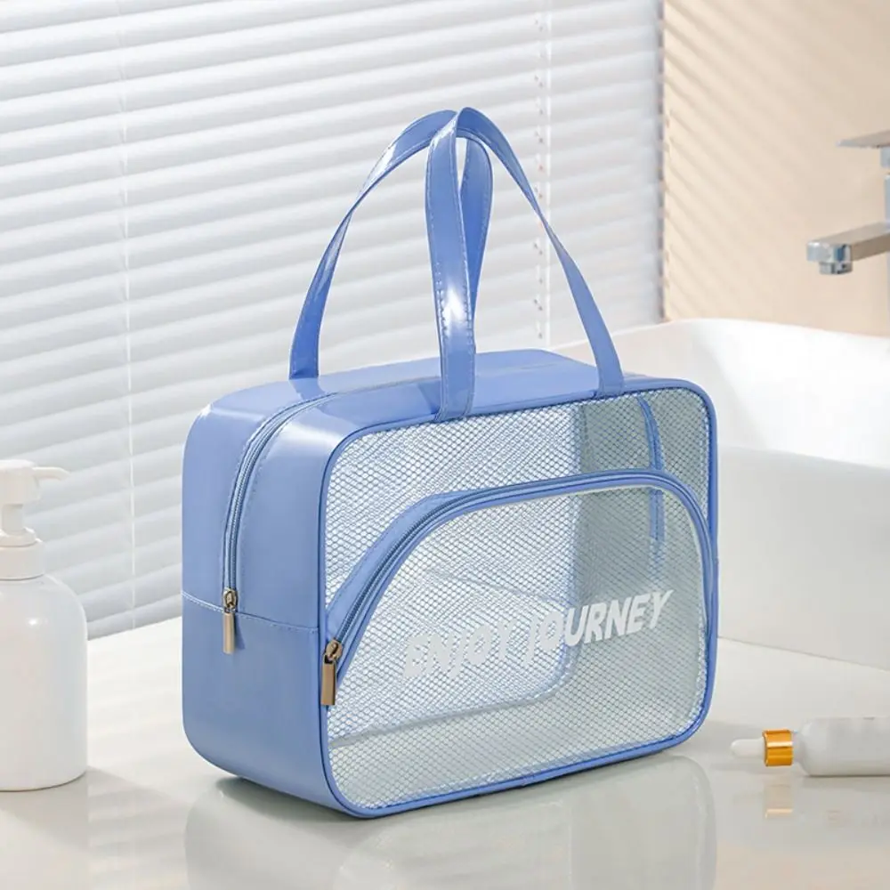 Beach Bag Clear Cosmetic Handbags Large Capacity Waterproof Bathing Wash Bags Lightweight Portable Toiletries Organizer Bathing