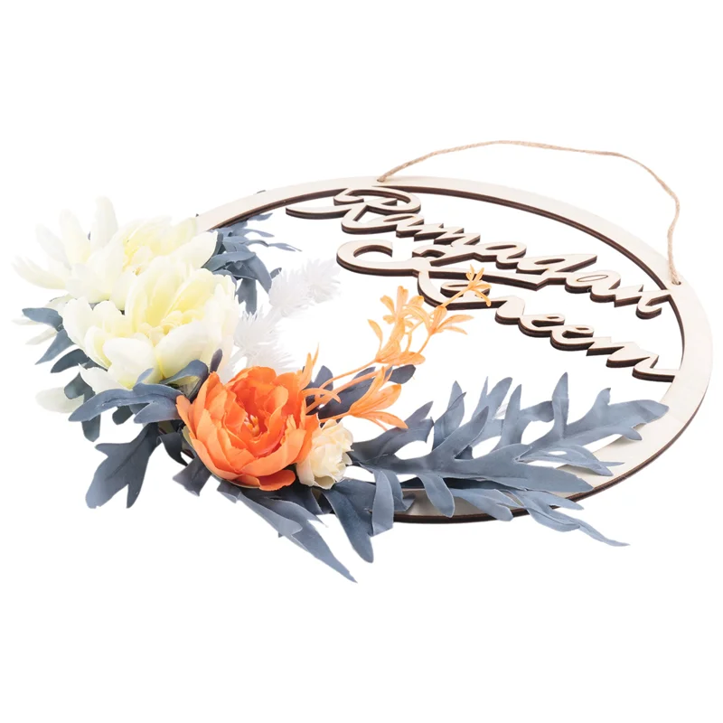 Couronnes MAKE-Eid Ramadan Kareem 10 pouces, petites fleurs blanches artificielles, couronne suspendue de printemps Islam Mubarak pour porte d'entrée