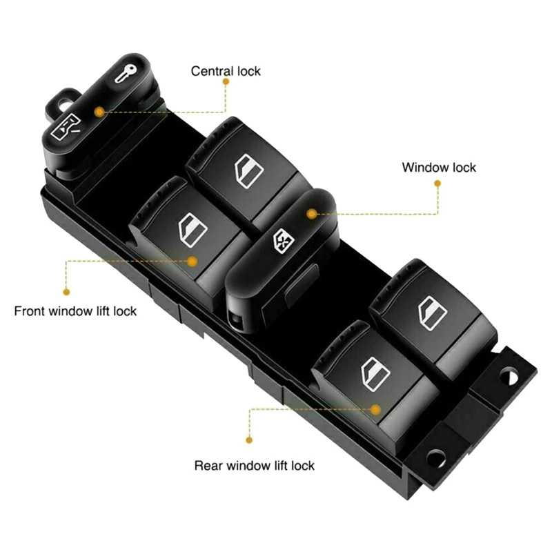 1J4959857A New Window Glass Lifting Switch Button For Volkswagen Golf Jetta Bora Passat B5 Seat Leon MK4 Skoda Octavia Fabia