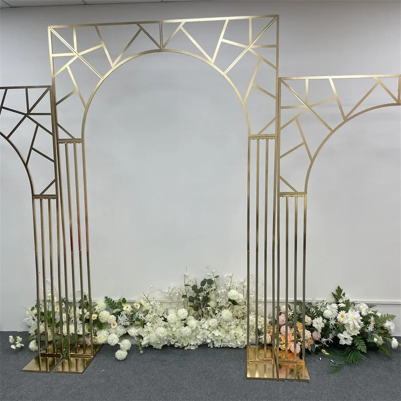 Imagem -02 - Arco do Casamento com Irregular Multi Bar Frame do Fundo Decoração do Palco da Festa Banhado a Ouro Flower Racks Novo pc Pcs