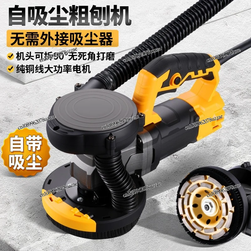 Self-vacuuming Concrete Roughing Machine Handheld Electric Dust-free Sander Wall and Ground Renovation and Repair Roughing
