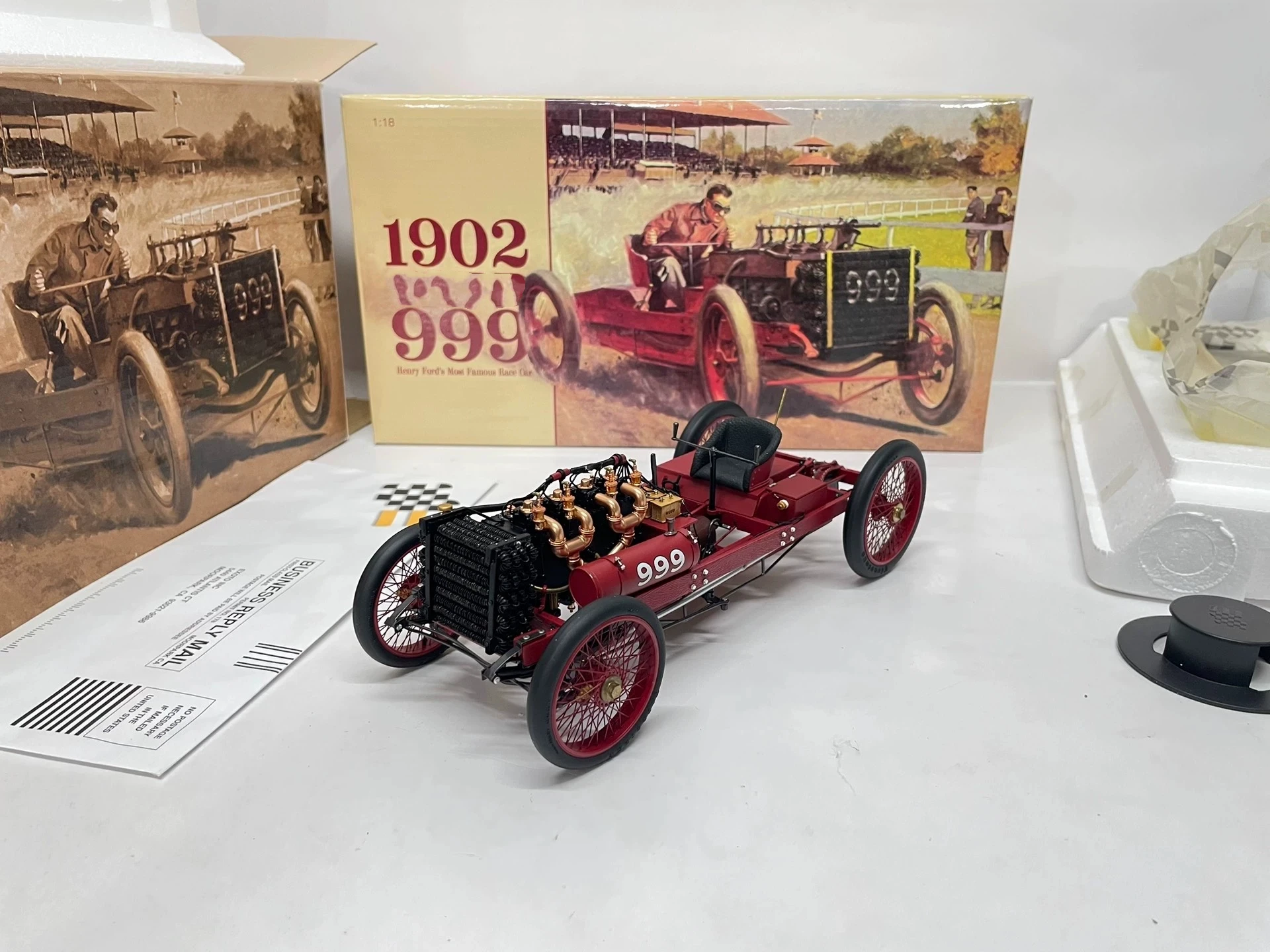 

EXOTO 1:18 999 Henry 1902 Vintage Car Simulation Limited Edition Alloy Metal Static Car Model Toy Gift