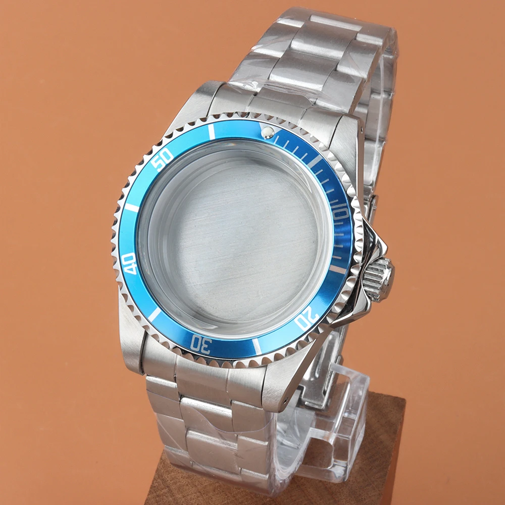 

39.5mm Vintage Watch Case Steel Jubilee/Brushed Oyster Strap Fit Seiko NH35 NH36 Movement 28.5mm Dial Round Sapphire Glass Case