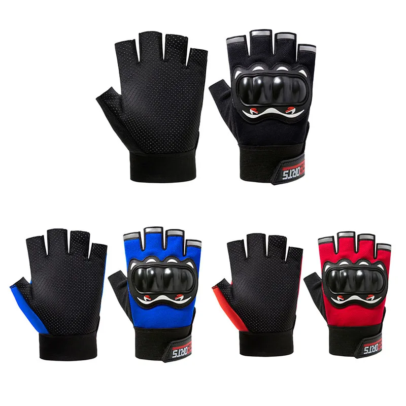 Motorcycle Half Finger Gloves, Male, Anti-slip Protection Wear Resistant, Motorcycle and Bicycle Half Finger Sports Gloves