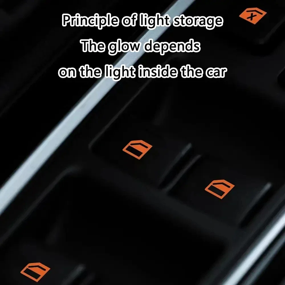 Car Function Button Sticker Fluorescent Switch Button Sticker Waterproof Luminous Sticker Window Lift Switch