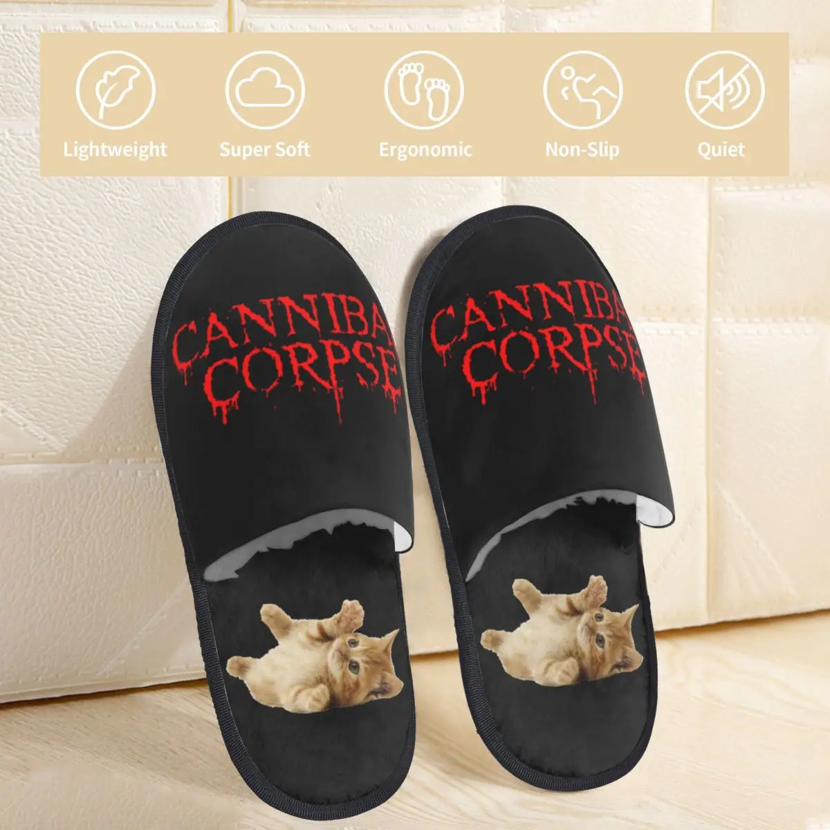 Cannibal Corpse Slippers Anti-skid Soft Household Fur Slides Slippers Bedroom