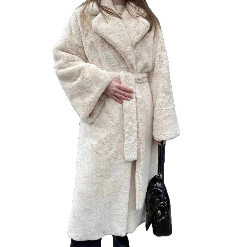 New Fall/winter Faux Fur Coat for Women, Thick and Long, Faux Rabbit Fur, Loose and Warm, European-style Women's Clothing