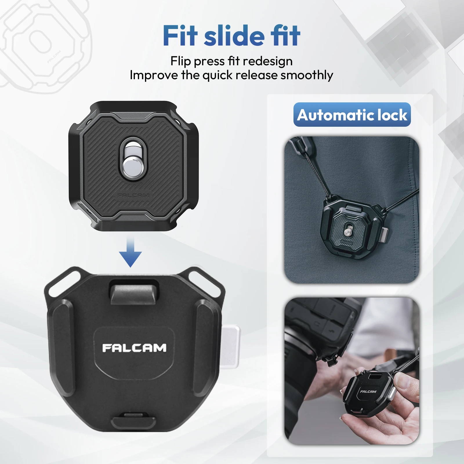 Falcam f38 v2 alça de ombro universal placa liberação rápida arca suíço para câmera dslr tripé slider montagem adaptador braçadeira da câmera