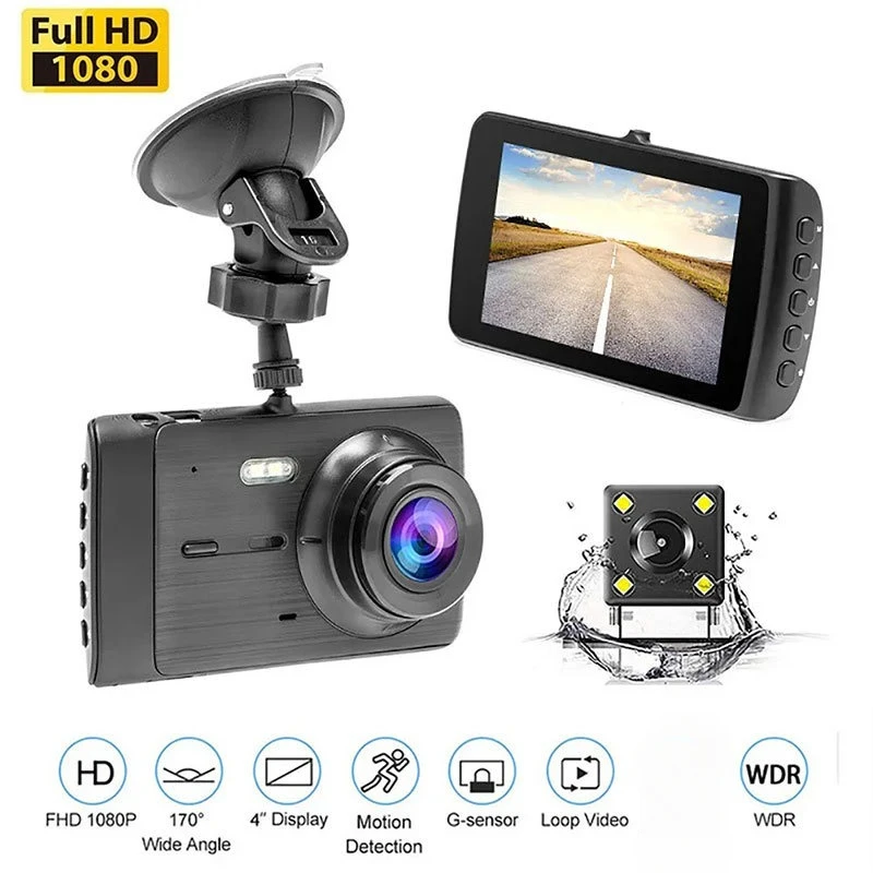 Dashcam Dash Cam Car Camera 4 Inch Dvr Full HD Black Box Motion Detection Night Vision Loop Recording Wide Dynamic Range 1080P