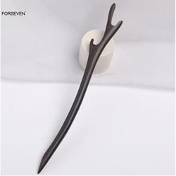 Wooden Hair Sticks Forks Handmade Carved Ebony Black Vintage Wood Hair Pins for Women Men Girls Hair Bun Maker Ornaments