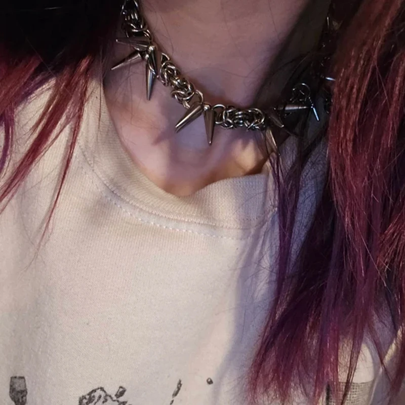 فاسق الرجعية شوكة سميكة قلادة عصرية الرجال النساء المختنق الهيب هوب شخصية زوجين مجوهرات اكسسوارات هدية