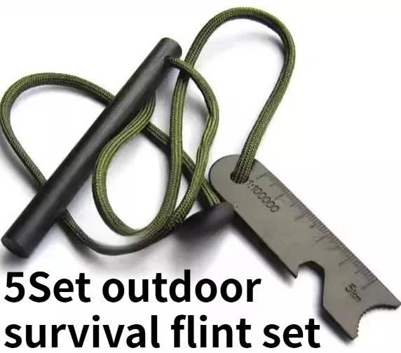 

10PCS/5Set 10*100mm Flint Striker for Making Fire Portable Outdoor Survival EDC Tool for Camping Emergency Situations