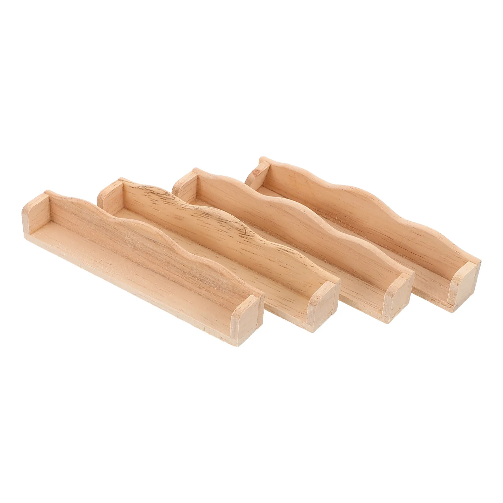 

4 Pcs House Dollhouse Mini Furniture Bookshelf Bookcase Miniature Display Wood Beige Baby