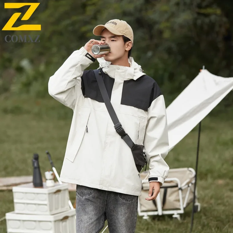 سترة COMXZ للرجال لراكبي الدراجات النارية 2025 مقاومة للرياح وغطاء محرك السيارة فضفاض قابل للفصل والتخييم والعمل Chaqueta والصيد ملابس خارجية مقاومة للتآكل #3